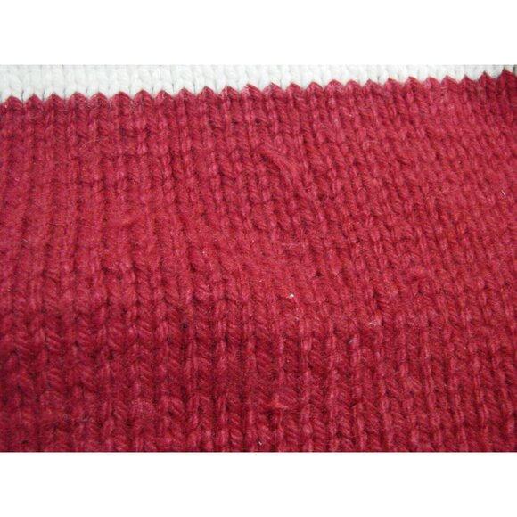 Handmade Hand Knit Pullover Sweater Turtleneck Size Med Crochet Warm Striped Vtg - Picture 6 of 13